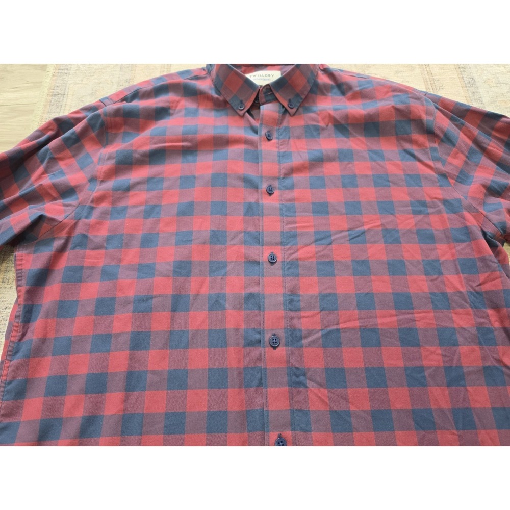 Twillory Button Shirt Mens Large Blue Red check - Picture 3 of 8